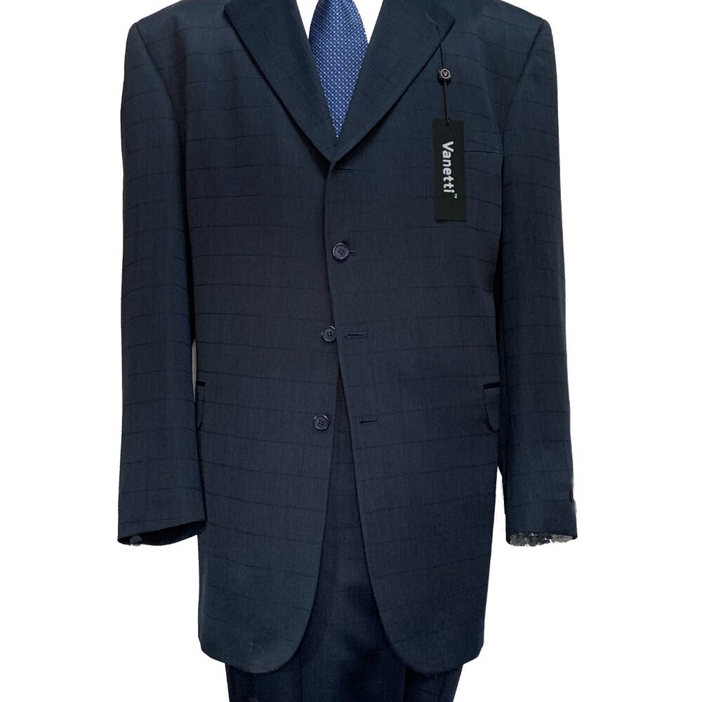 VENITTI LaCOLLEZIONI MEN'S 2 PIECE SUIT ITALIAN SUPERIOR POLYESTER 4B WOOL TOUCH